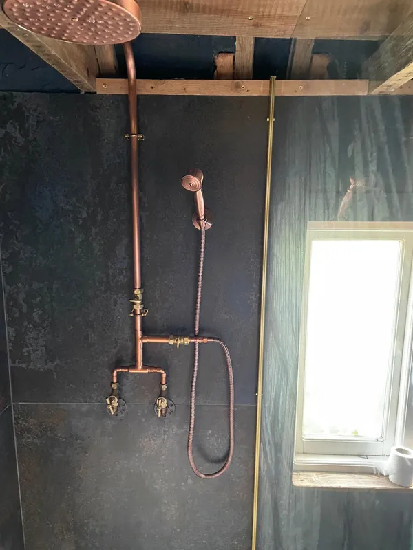 Copper wall shower installation Kent