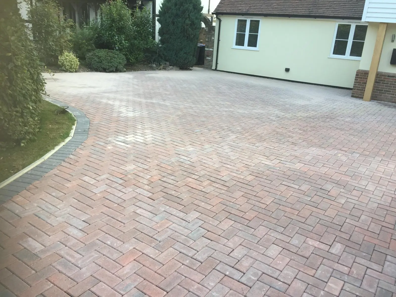 Block paved driveway with curve in Ashford Kent