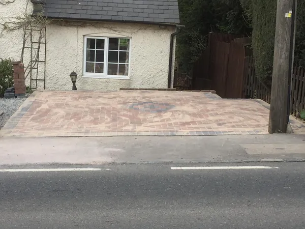 Driveway installed with a diamond pattern for a local project in Kent