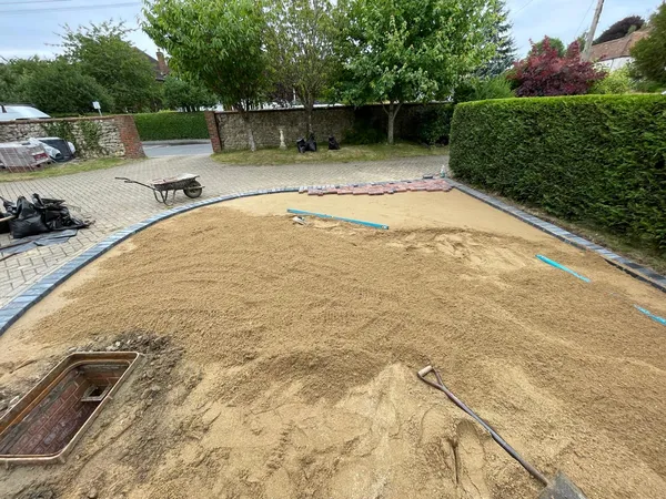 Block Paving being installed for driveway project Kent