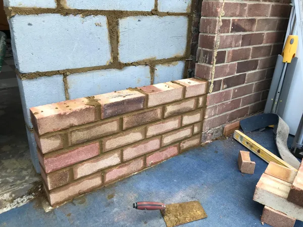 Brickwork project Kent - brick wall extension for kitchen extension