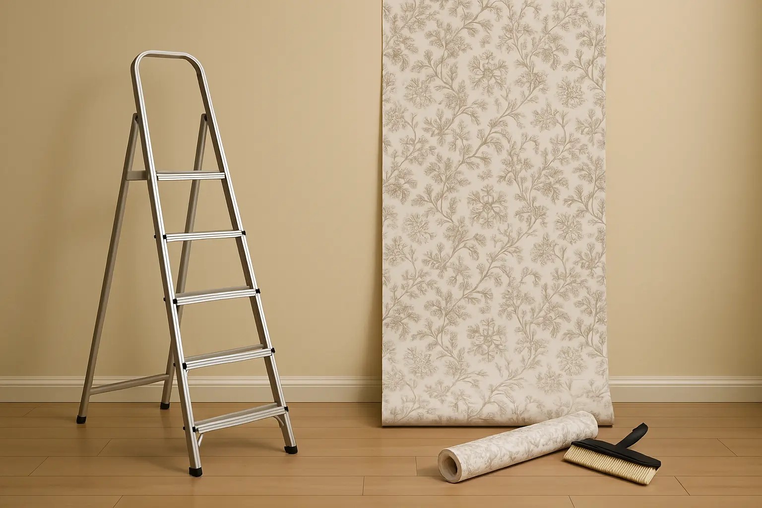 Professional painting and decorating in progress