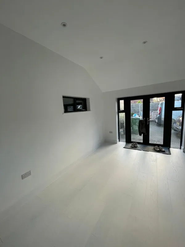 White painted completed area on a conversion project in Kent