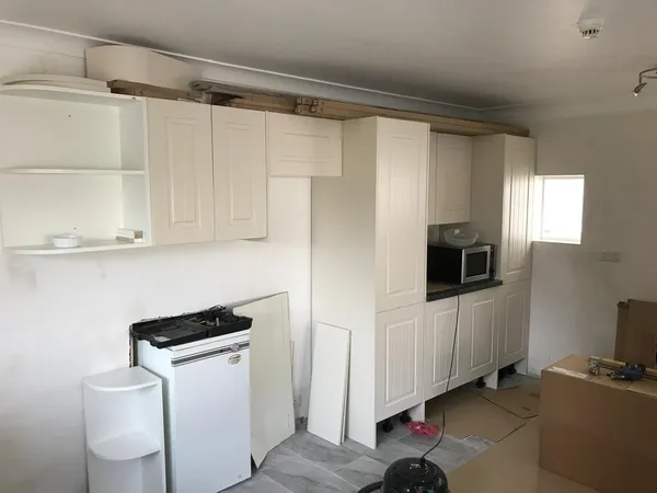 Kitchen carcasses being installed