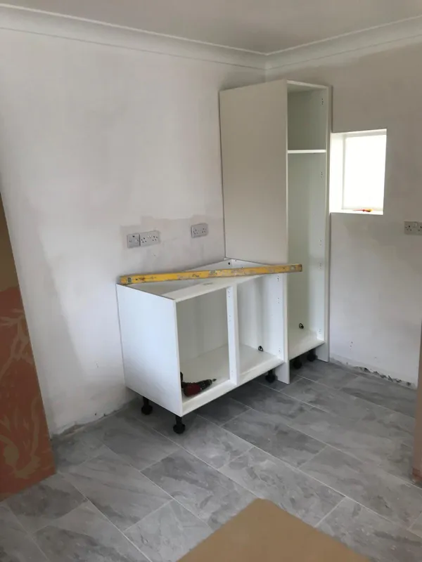 Kitchen carcasses being installed