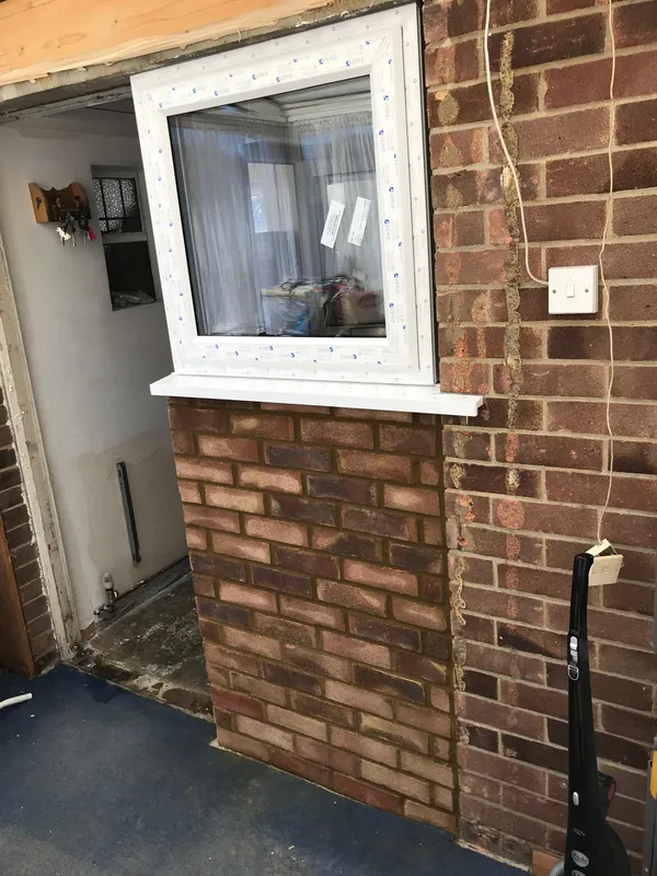 Kitchen installation Kent - wall extension with new window
