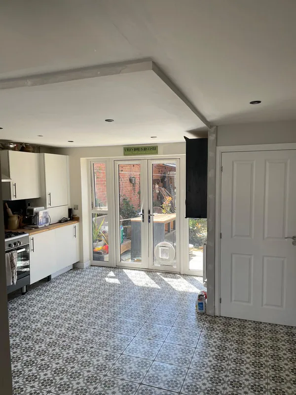 Patterned floor tile installation Kent