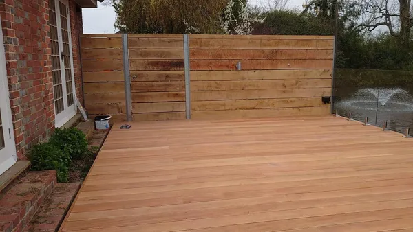 Plank fence installation project in Kent