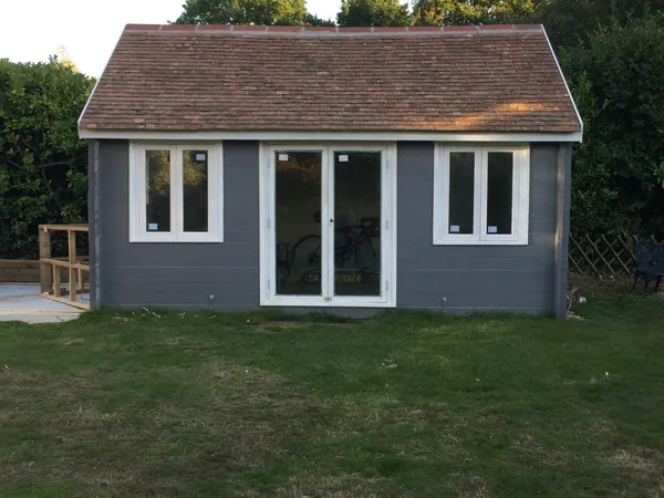 Custom built summer house stage one complete for a local landscaping project in Kent