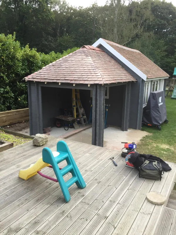 Extra side extension on custom built summer house project in Kent