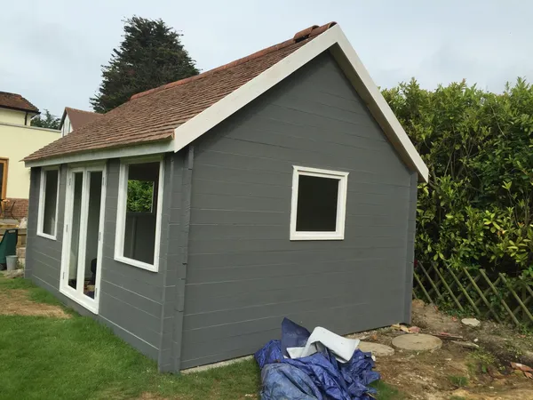 Painted custom built summer house