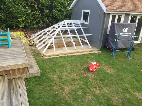 Roof build for extension on custom built summer house