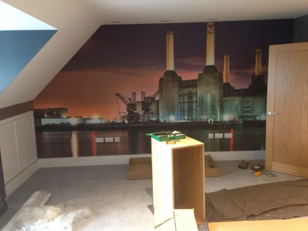 Wall mural installation for a decorating project in Kent