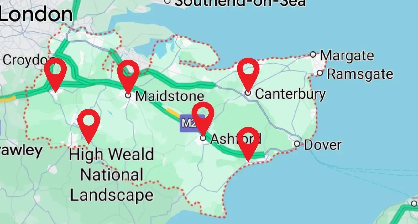 Kent service areas map