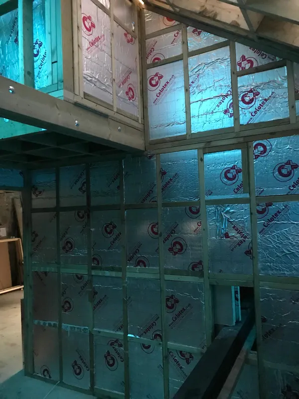 Extension wall insulation installation, Kent
