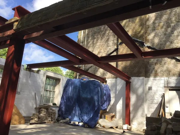 Steels installed on an extension project, Kent