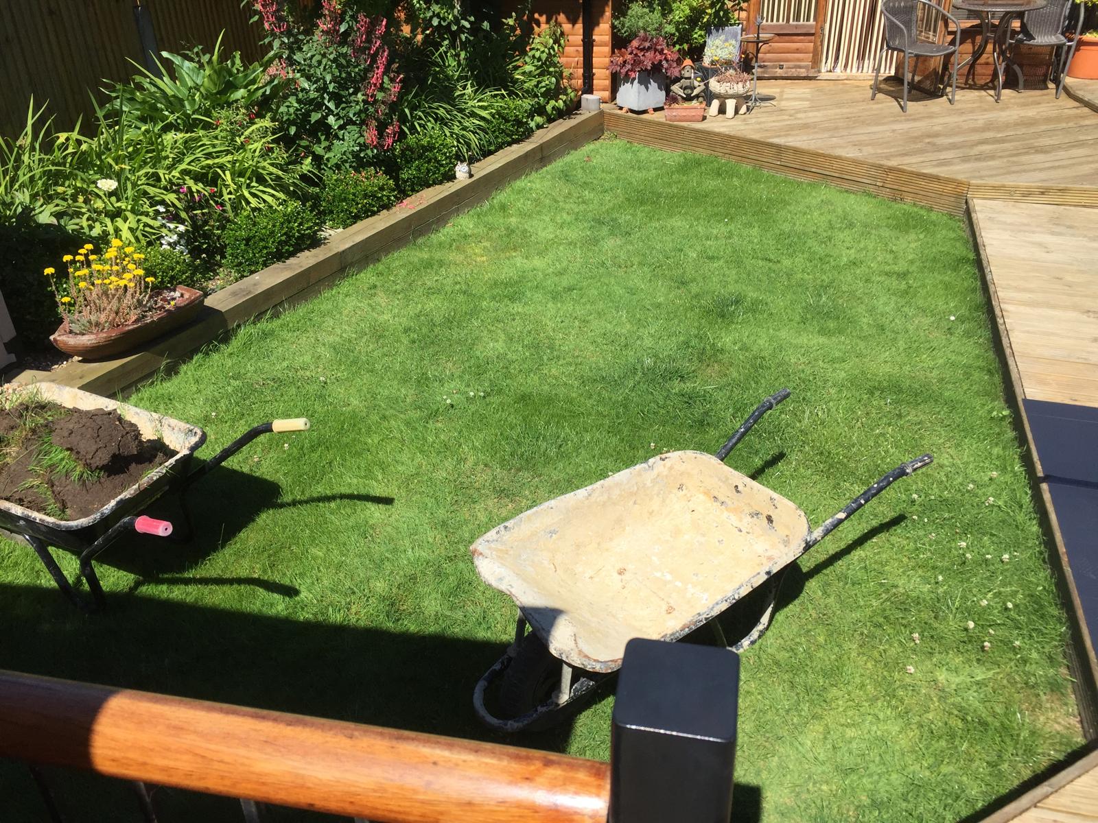 Artificial grass installation for a landscaping project in Kent