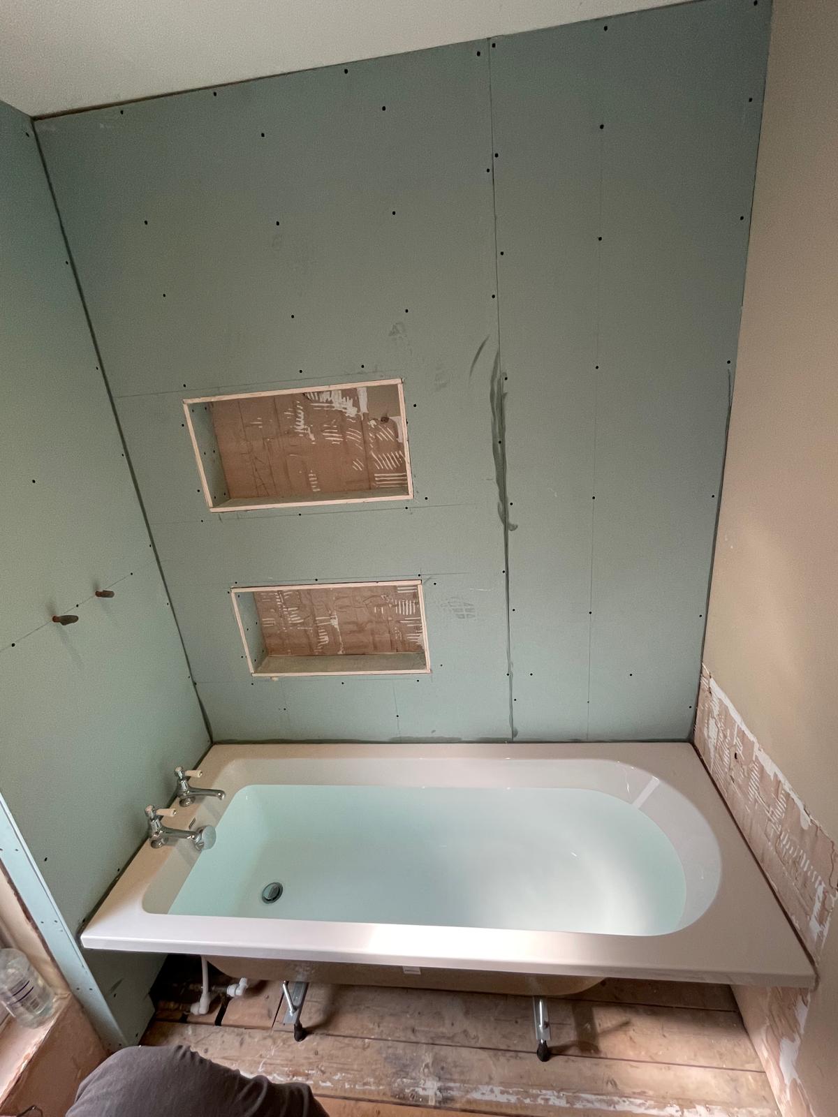 Bath installation on a complete bathroom re fit project 