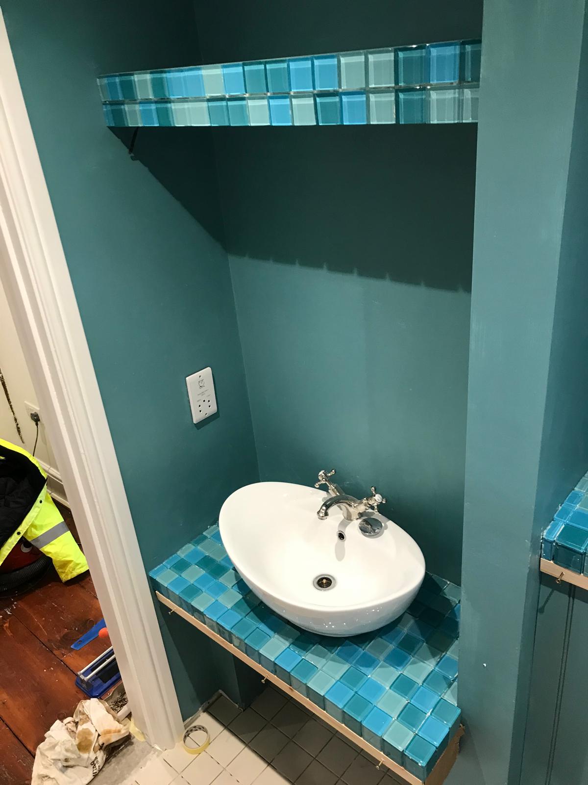 Bathroom installation project sink installation