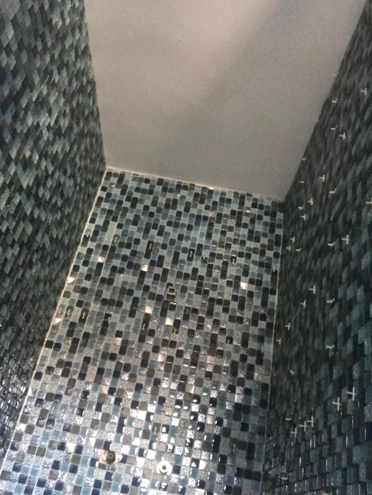 Bathroom project with mosaic wall tiles