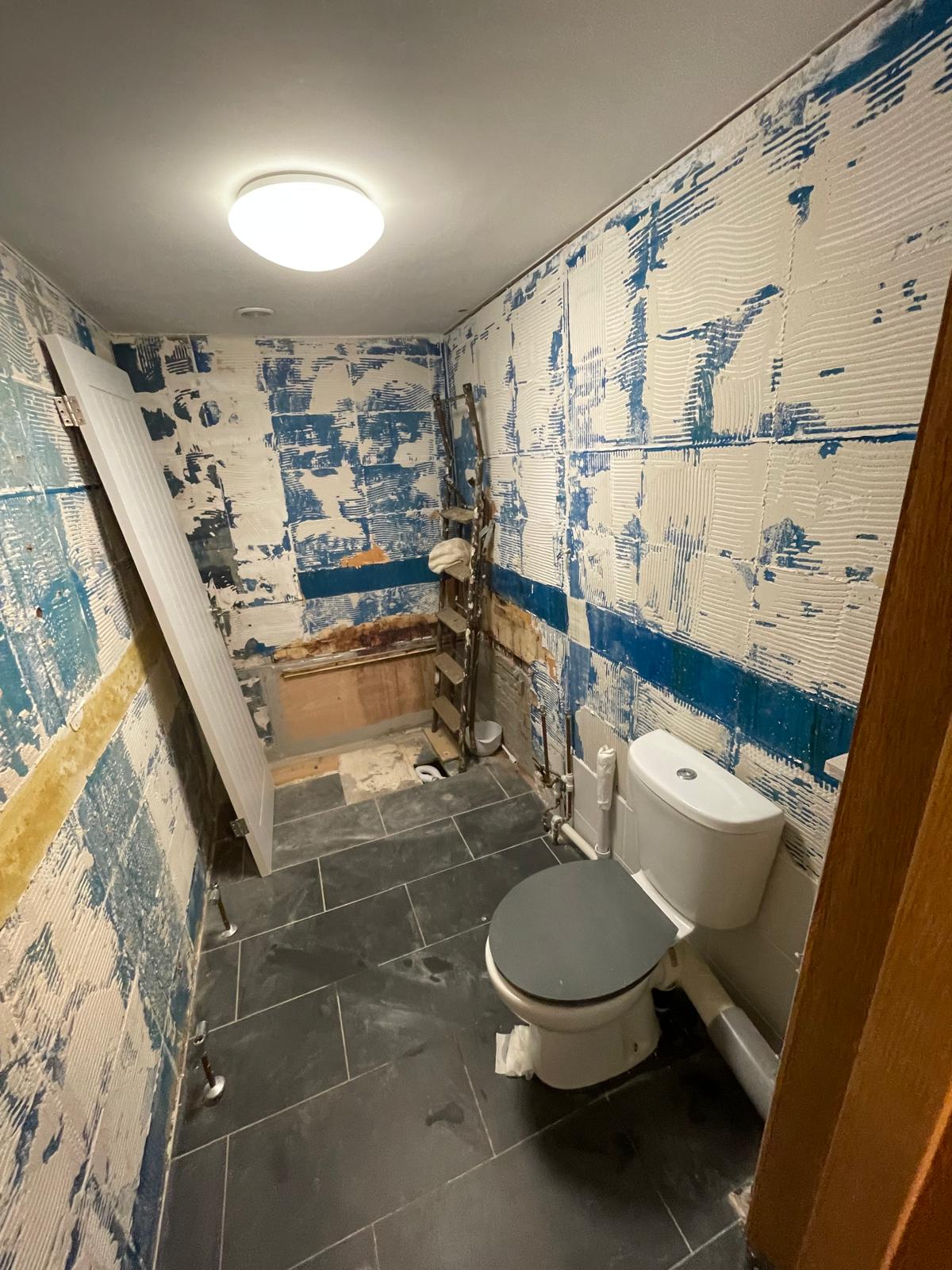 Bathroom rip out in preparation for new bathroom installation