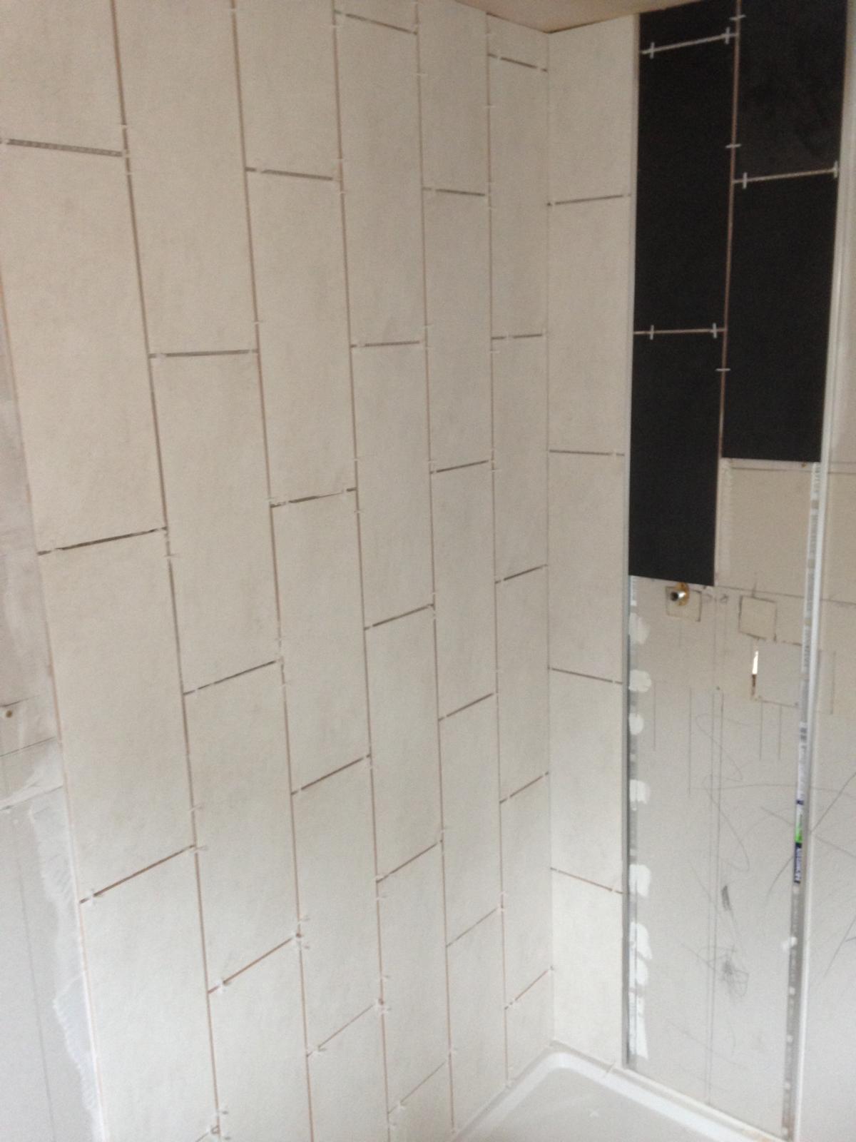 Bathroom wall tile installation for a local project 