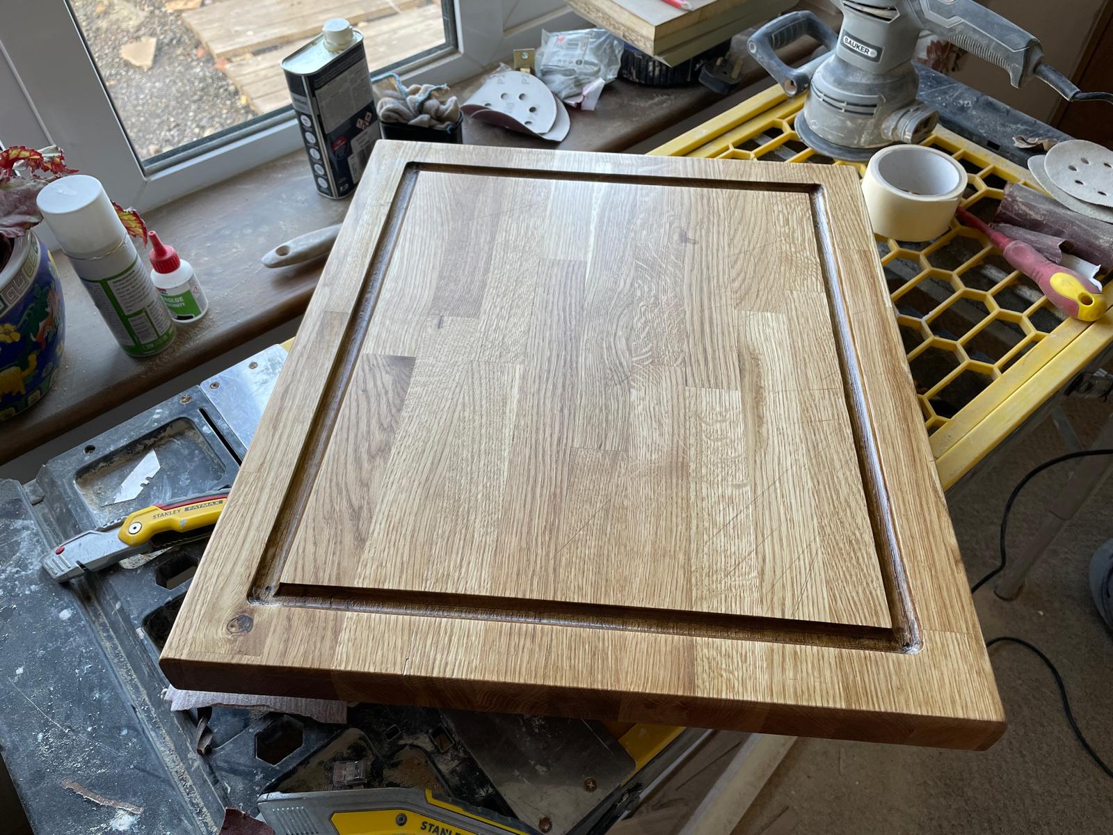 Bespoke made chopping board for a kitchen project