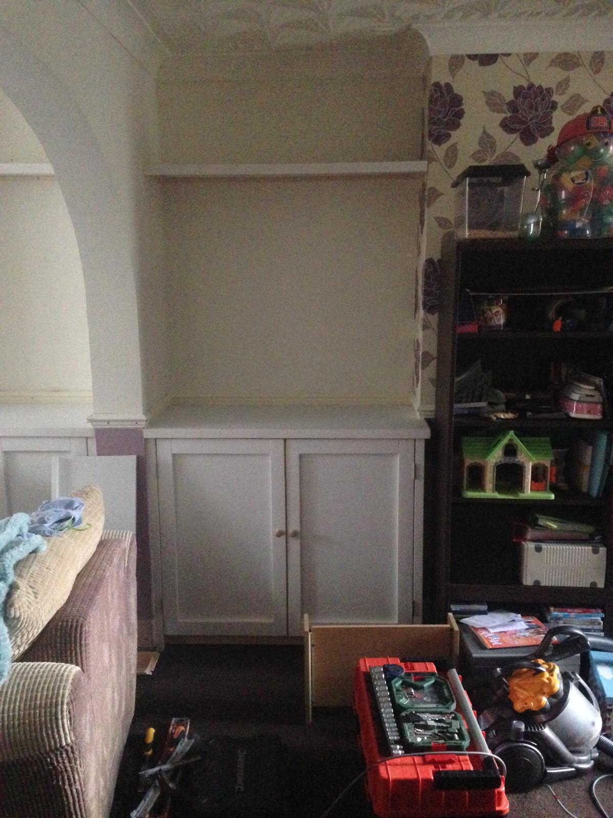 Bespoke white cupboard made for front room for a decorating project 