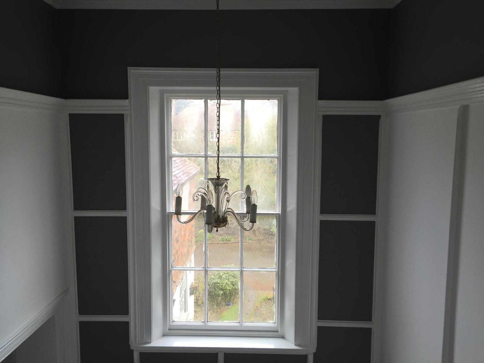 Black and white wall paneling