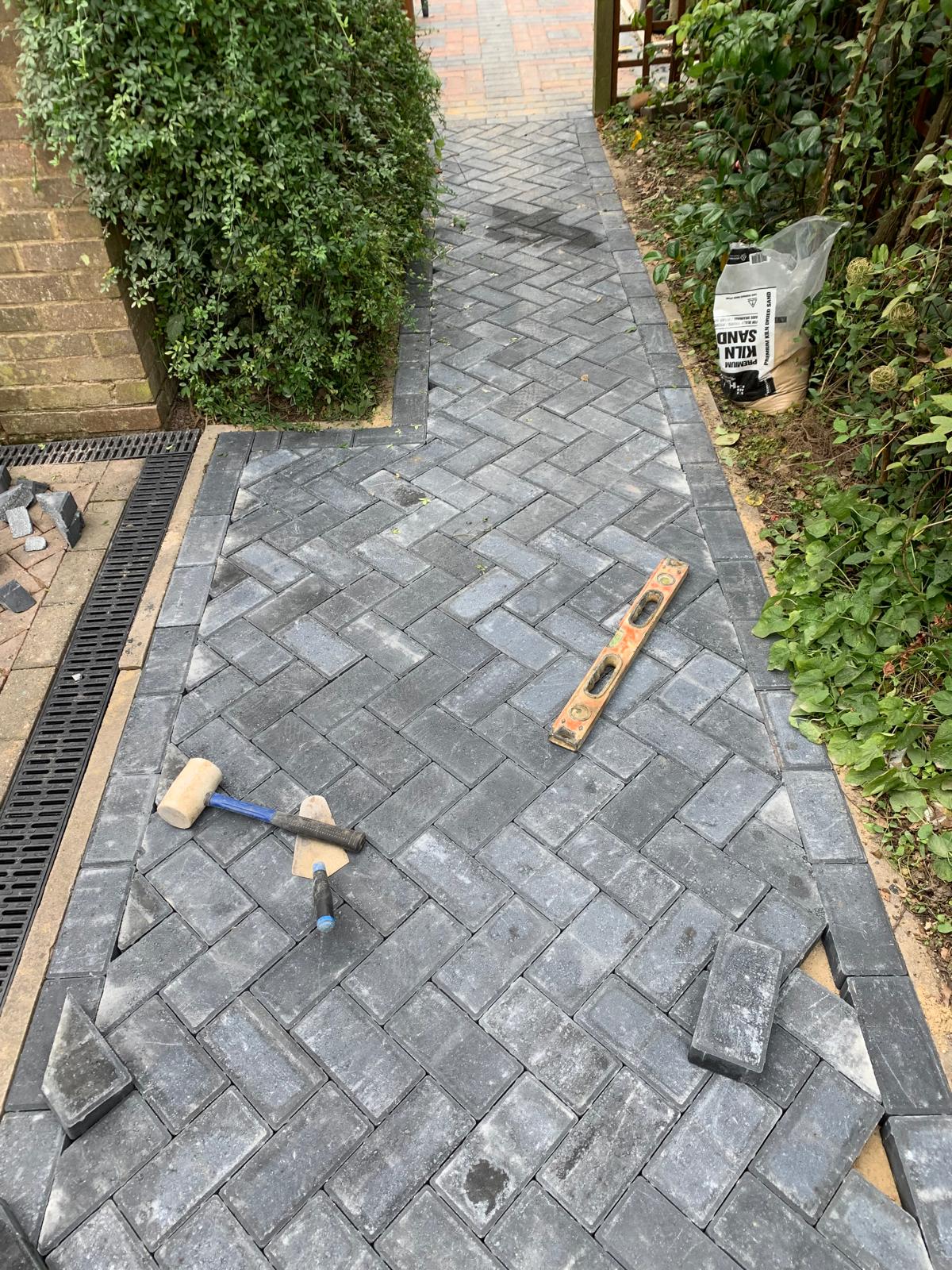 Block paved path for a local garden project