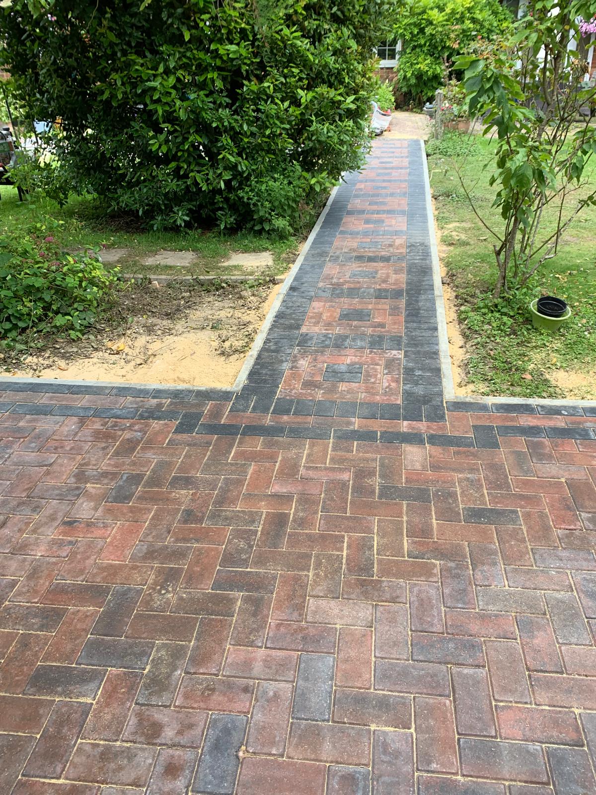 Block paved path installation for a project in Kent 