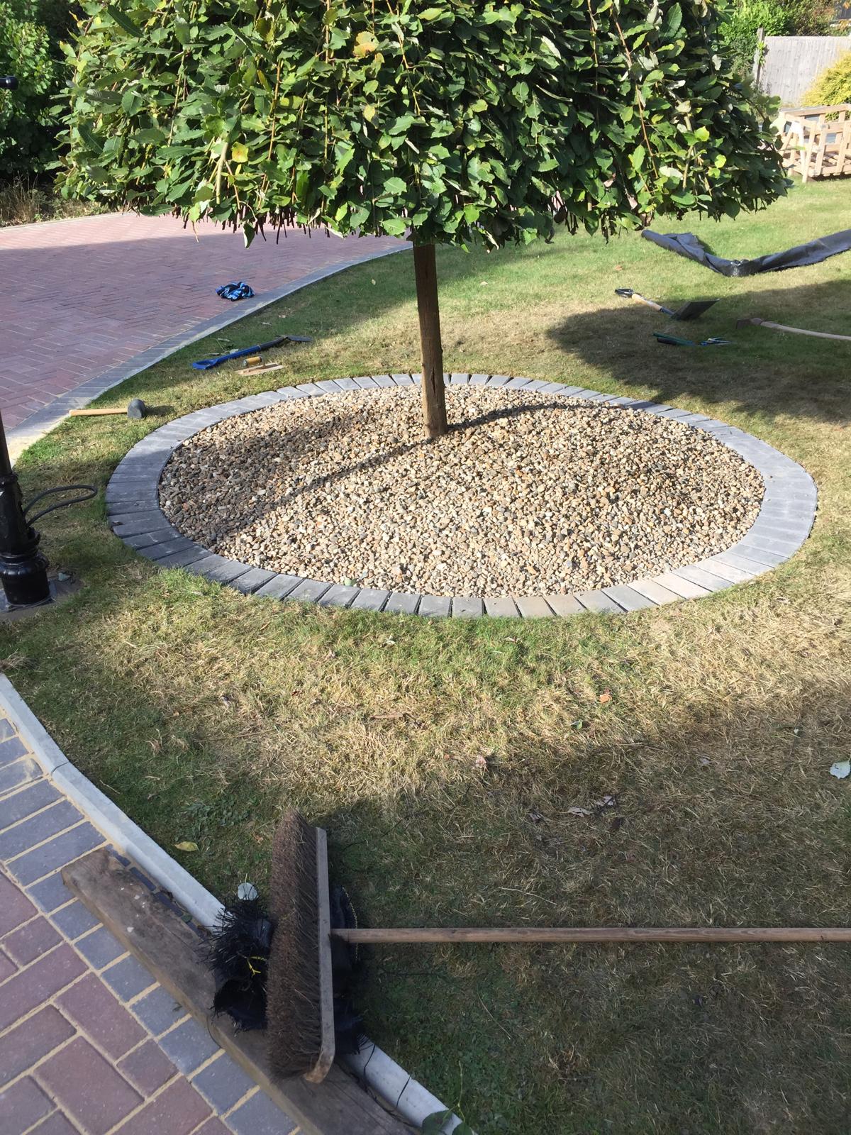 Block paving tree circular decoration for a local project in Kent