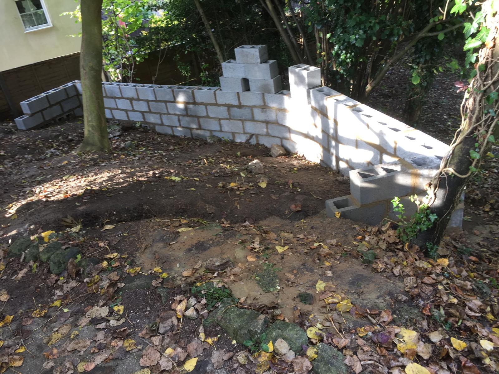 Block wall for a landscaping project