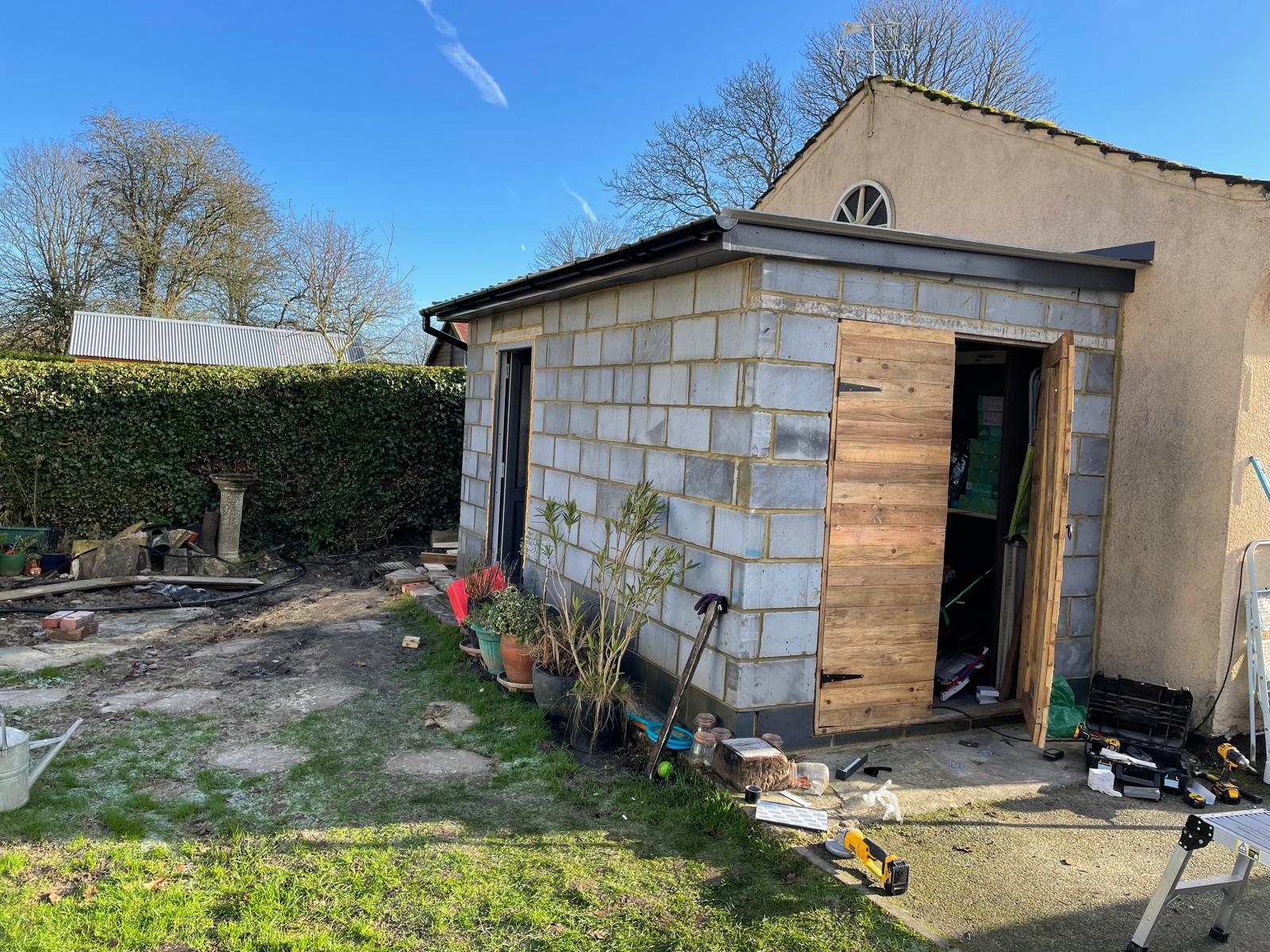 Block work on a small extension for a local project in Kent