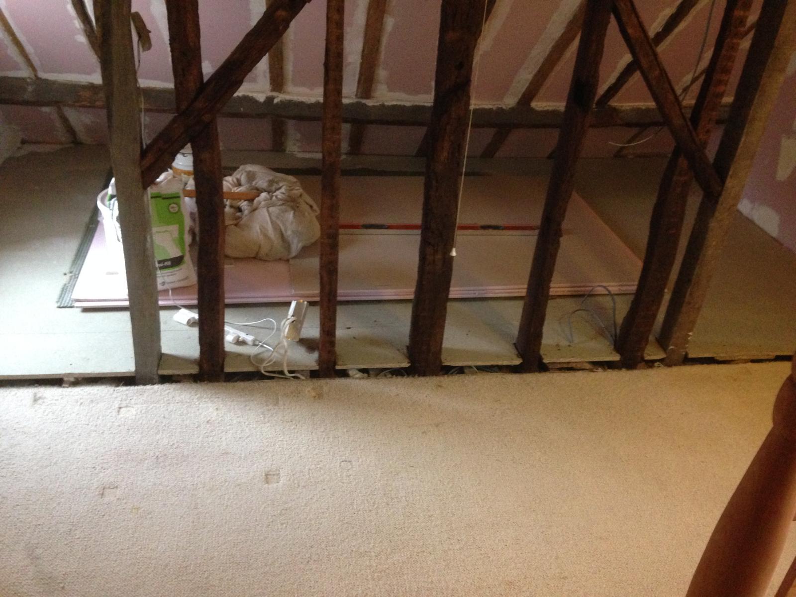 Bottom of the wooden beams to be painted for local decorating project