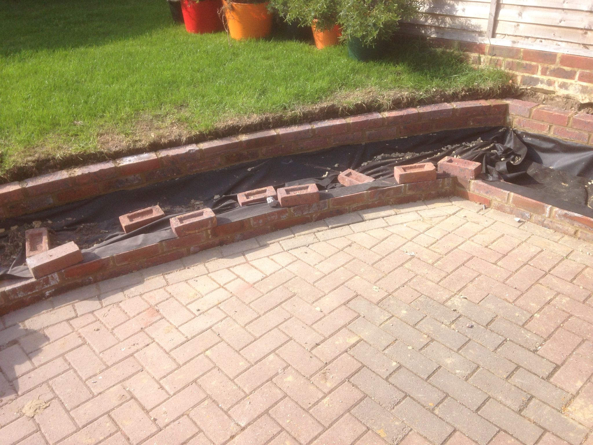 Brick border installation project