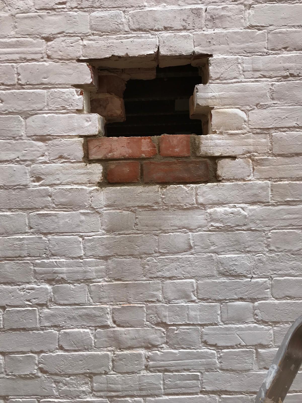 Brick wall repair on local project