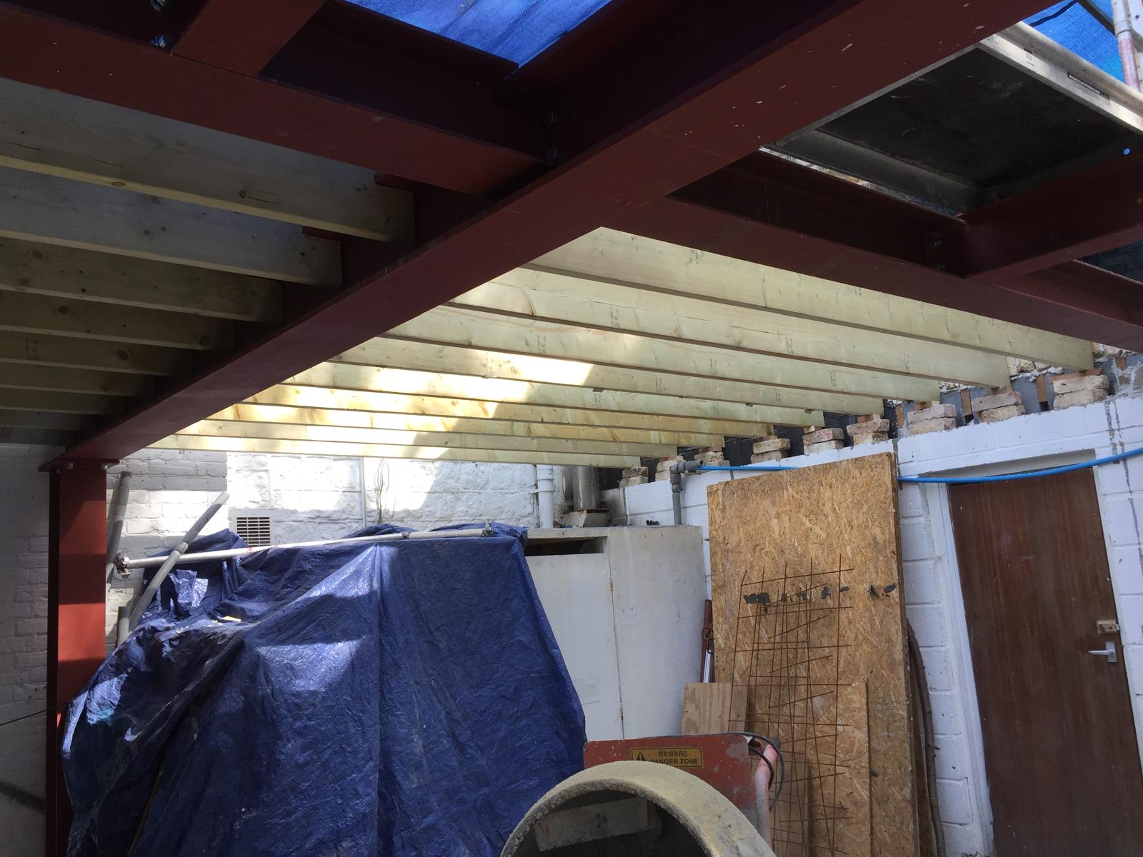 Ceiling and Floor structure for extension project in Kent