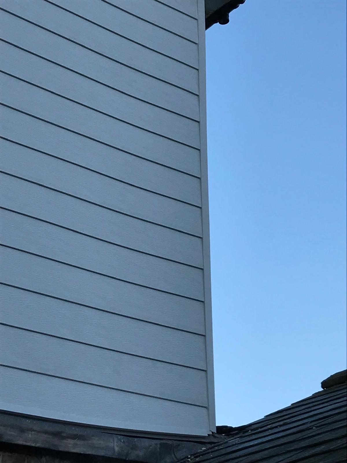 Close up of corner joins on a cladding installation project