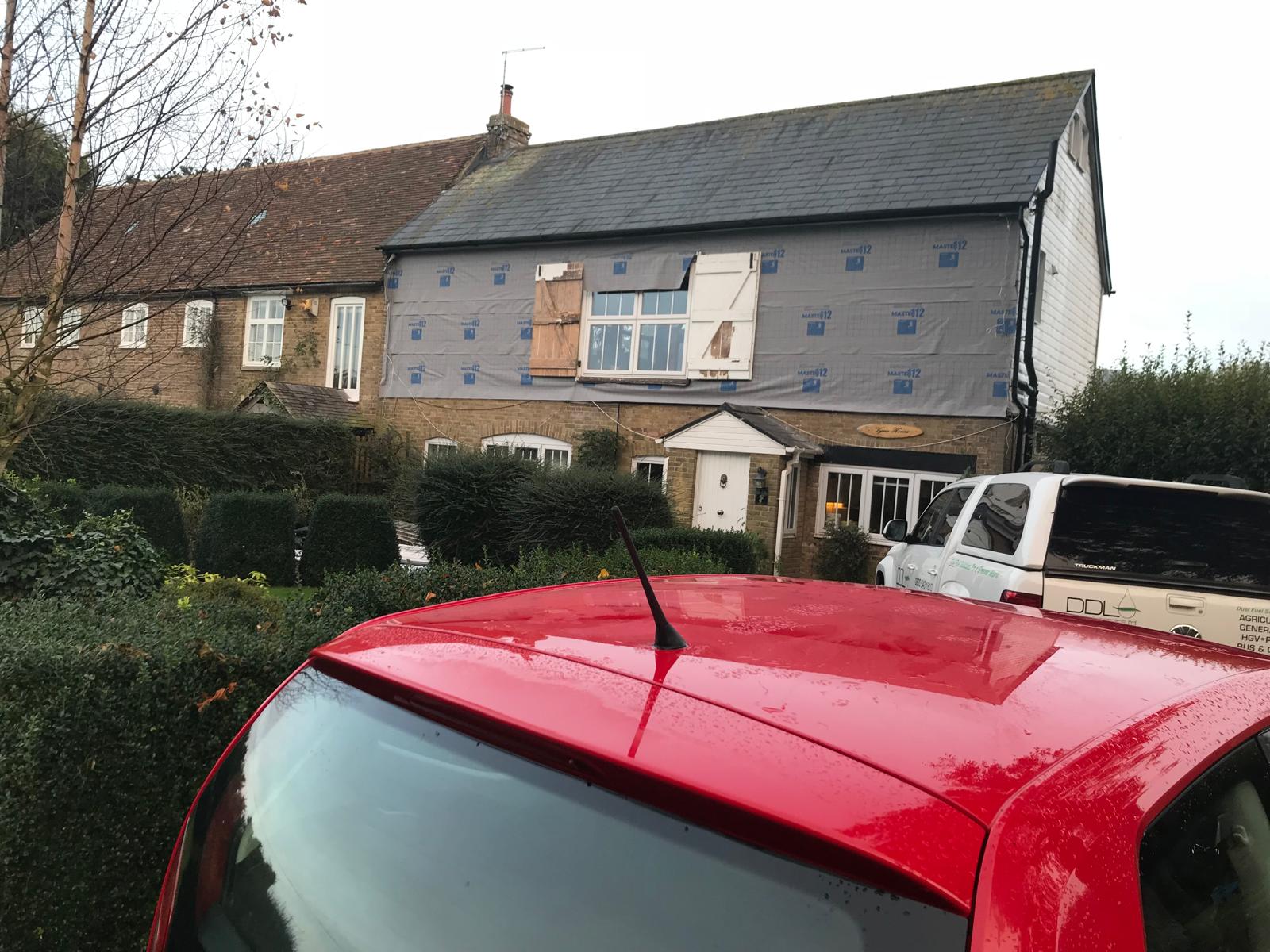 Complete front exterior prepared for cladding installation for a local project in Kent