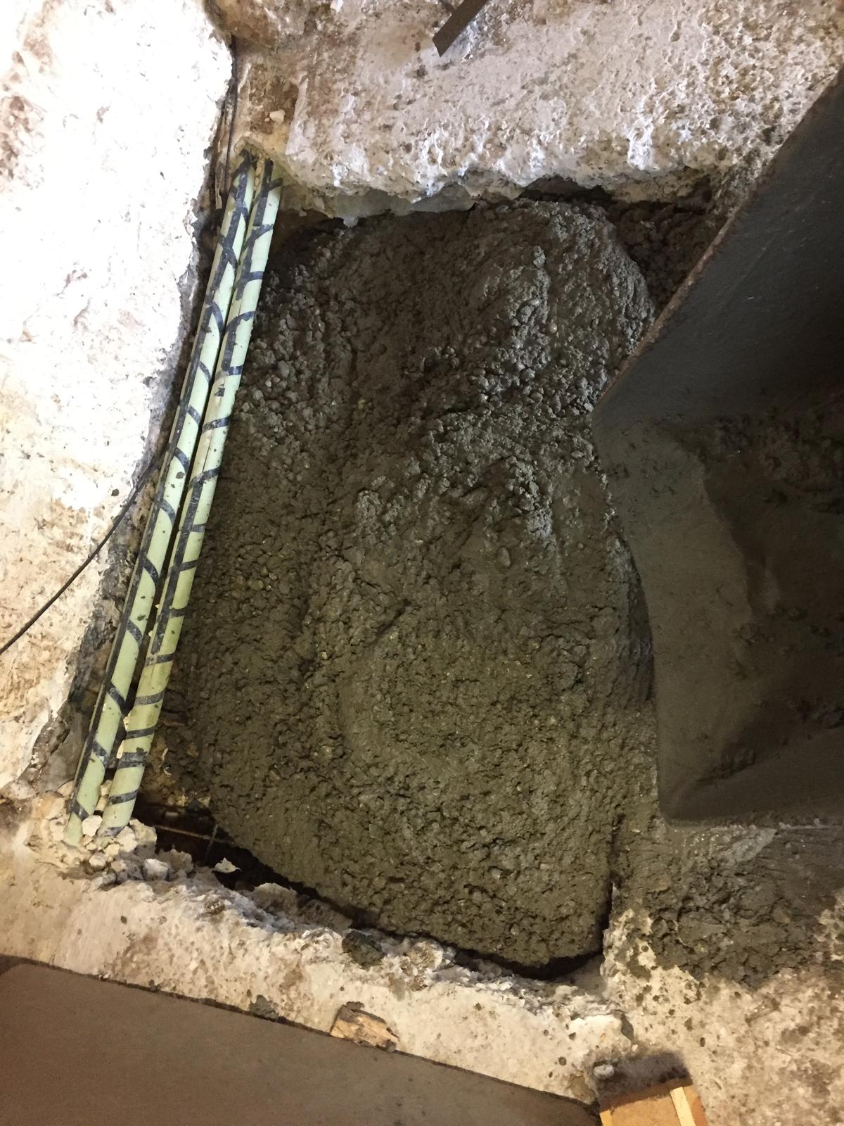 Concrete fill for old drain