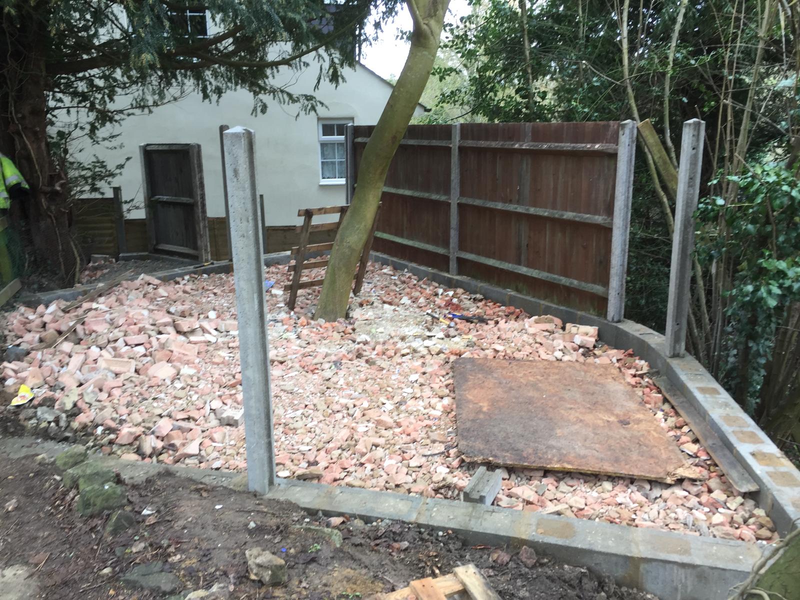 Concrete posts in for a fencing project