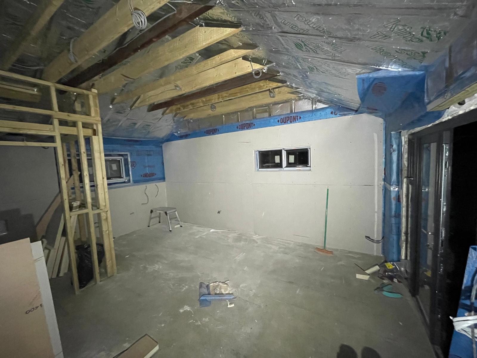 Conversion project plasterboard installation