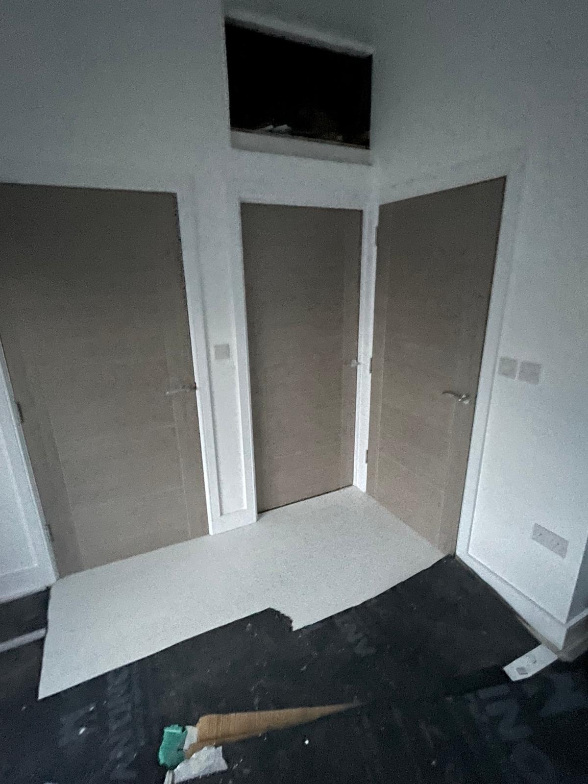 Conversion project with grey oak door installation