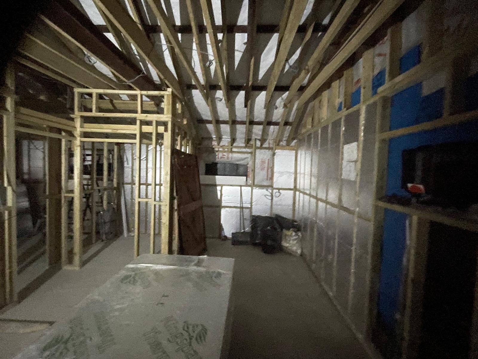 Conversion project wooden frame stud work