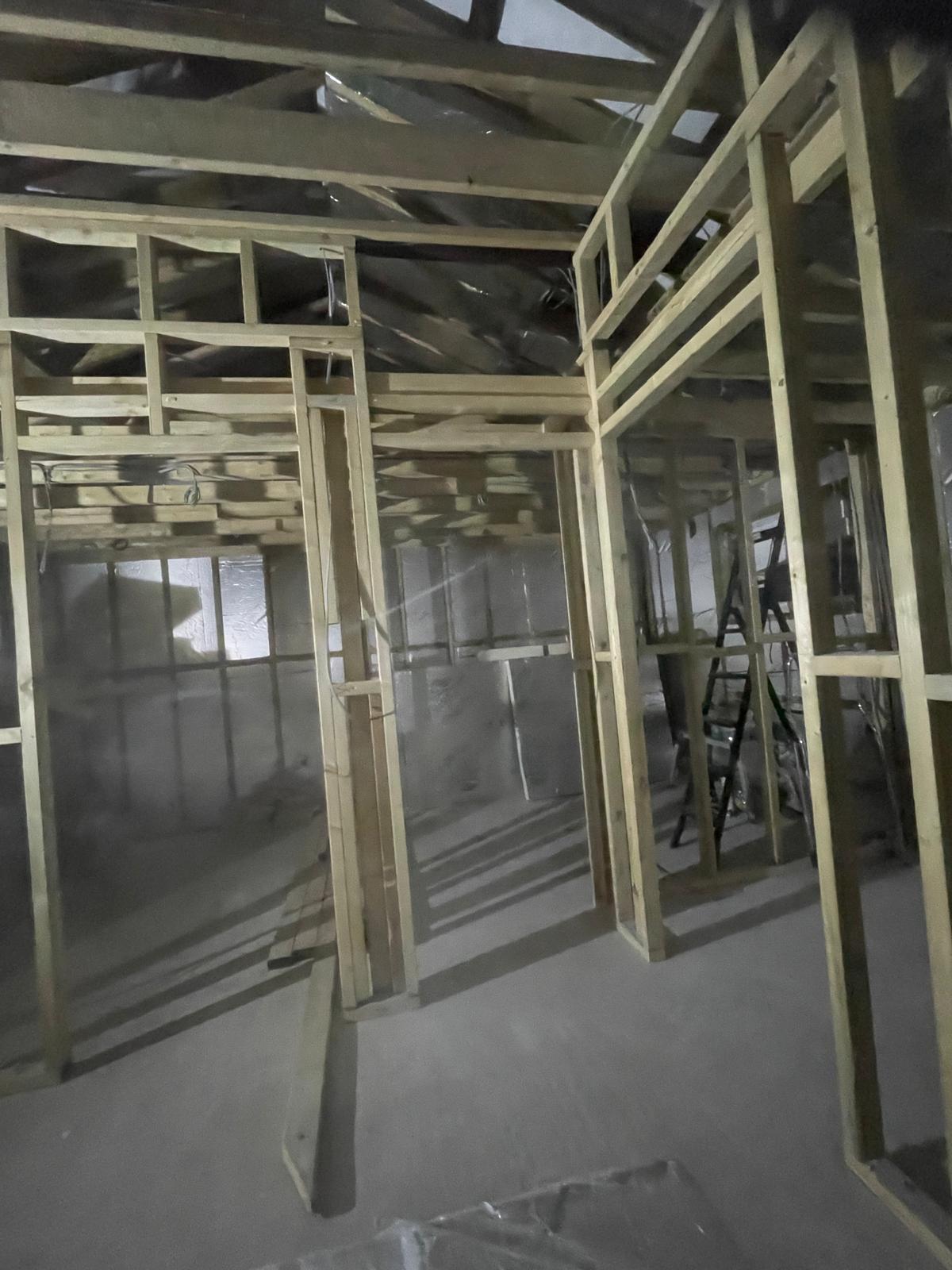 Conversion project wooden framework