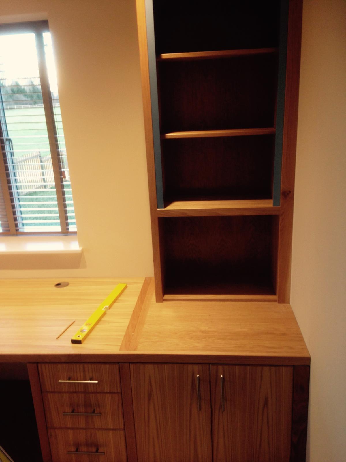 Custom built shelving for a decorating project in Kent