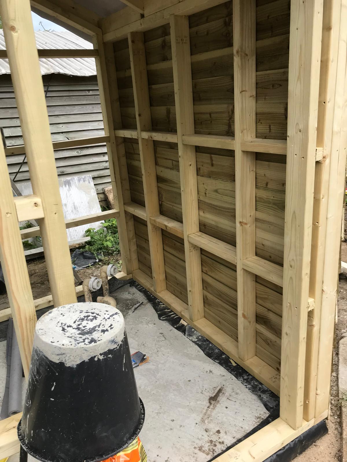 Custom shed build in progress