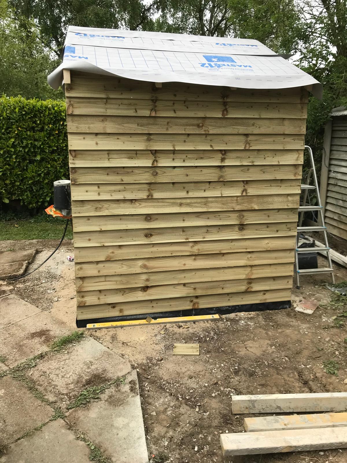 Custom shed build with roof installation