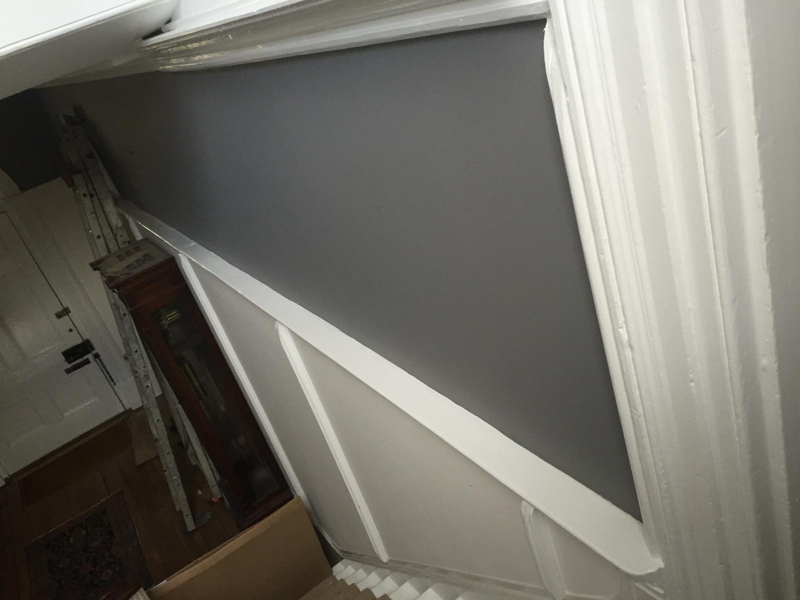Decorating project grey painted walls with white painted wood work